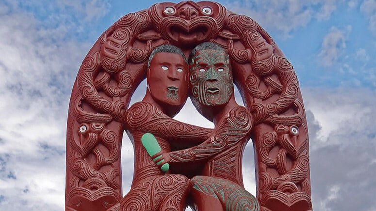 Intricate Māori wood carvings on display in Rotorua cultural centre