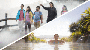 Small group guided tour at Rotorua geysers and relaxing in Polynesian Spa hot pools