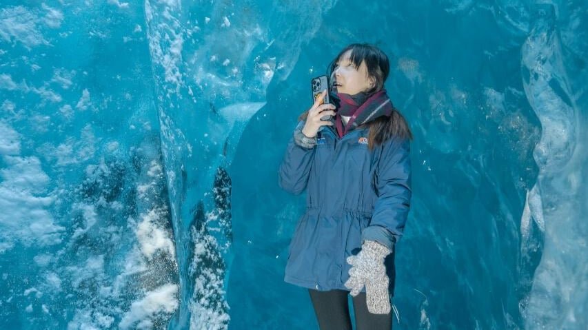 Stunning blue ice walls and caves on a helihike tour of Tasman Glacier from Queenstown