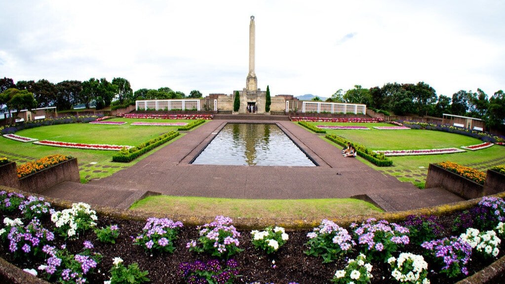 Vibrant colourful flowers blooming at Michael Joseph Savage Memorial Park during Auckland small group tour